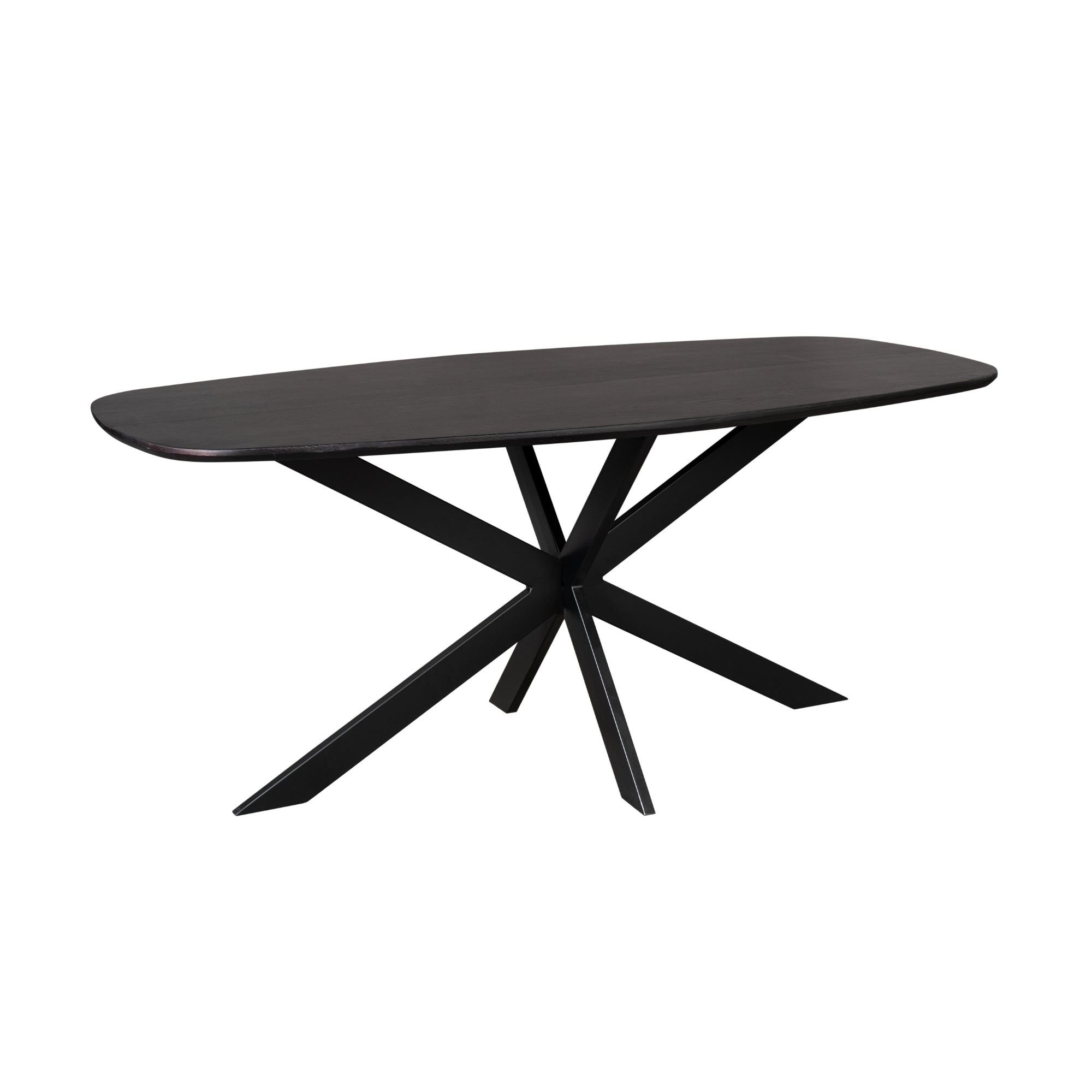 Eiken eettafel Ferris | Deens Ovaal 180 cm | Zwart