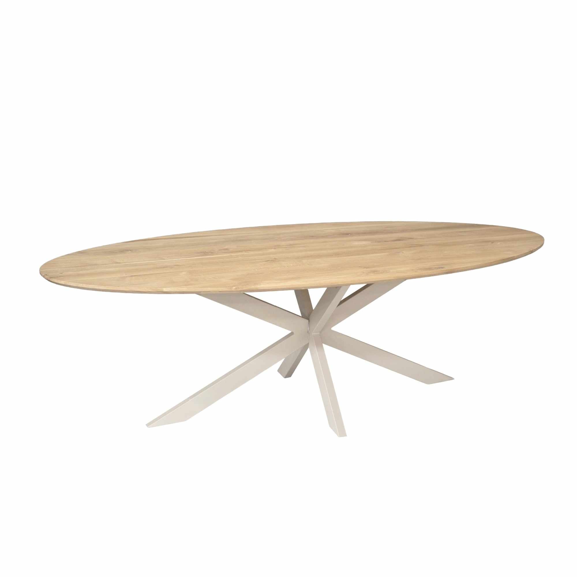 Eiken eettafel Ferris | Ovaal 240 cm | Naturel | Poot Sand