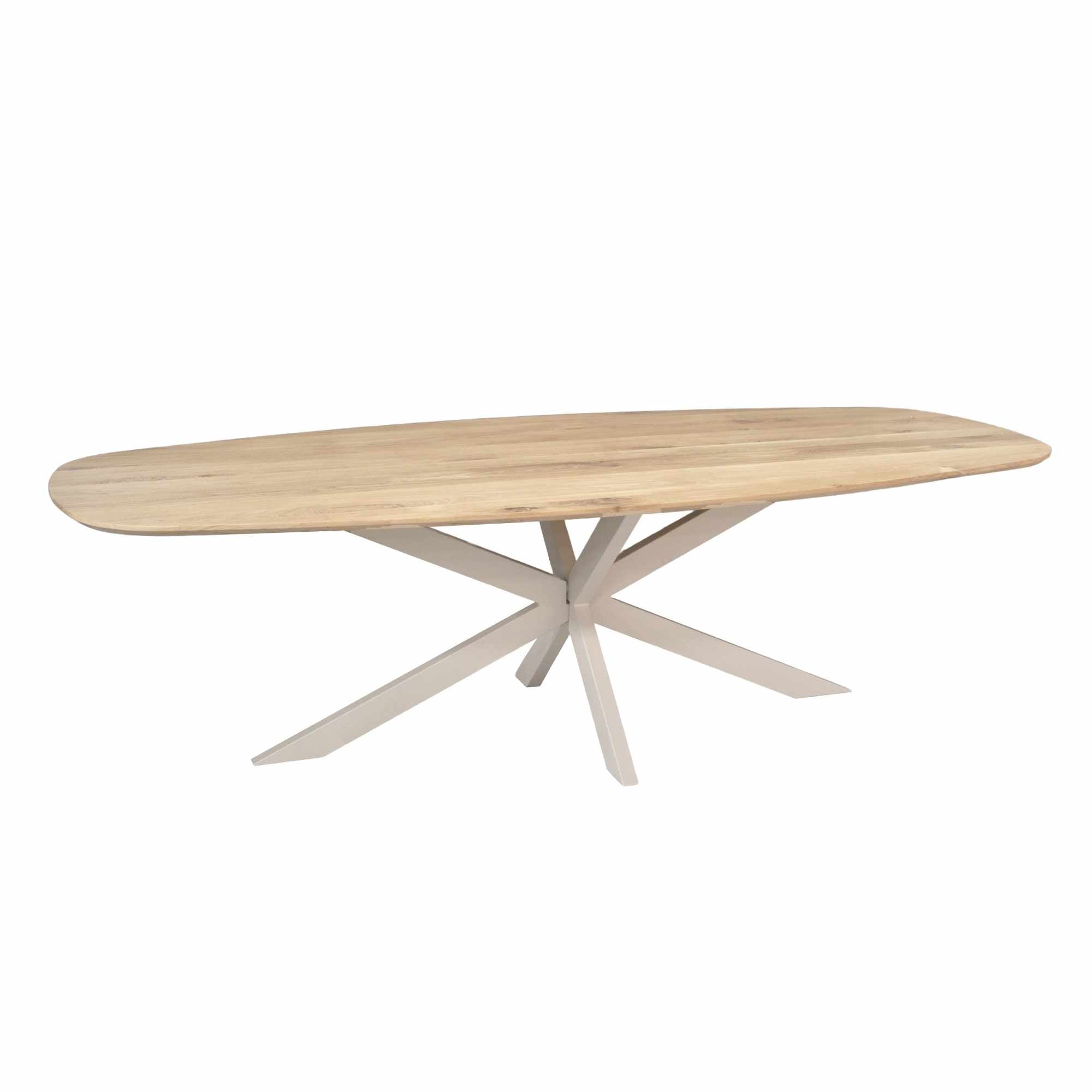 Eiken eettafel Ferris | Deens Ovaal 280 cm | Naturel | Poot Sand