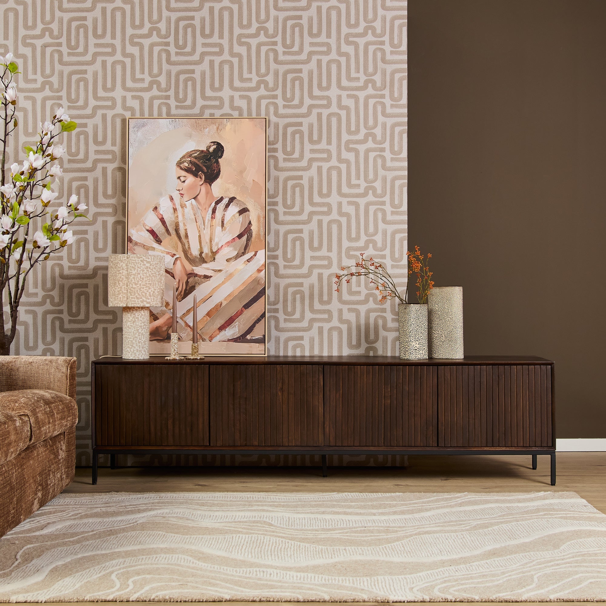Tv meubel Madison bruin | 210 cm