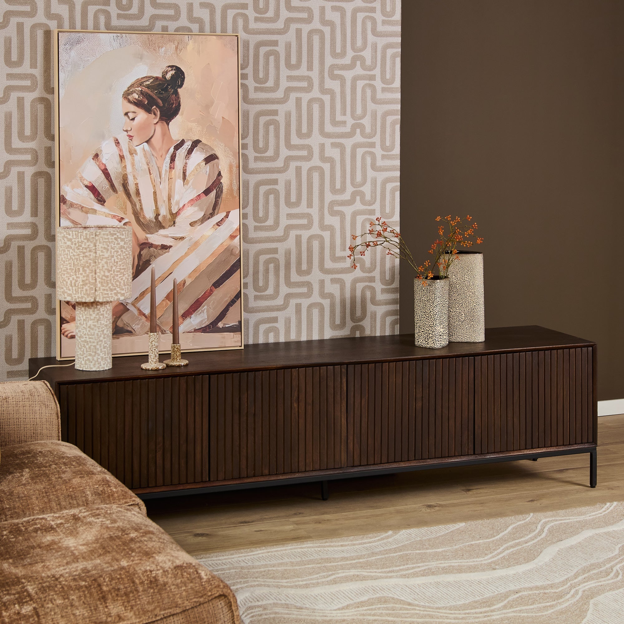 Tv meubel Madison bruin | 210 cm