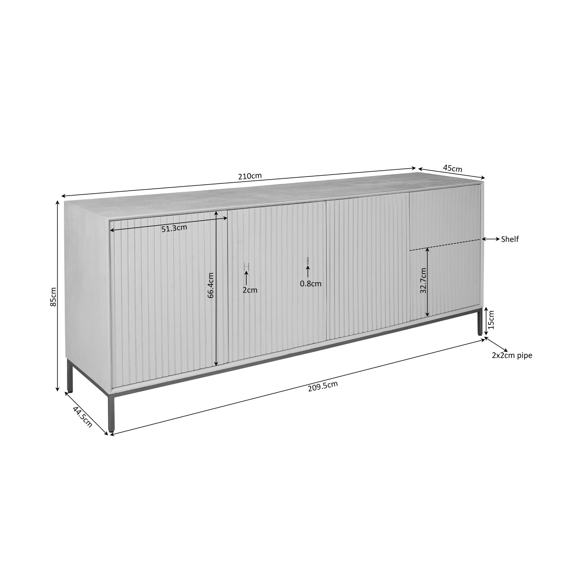 Dressoir Madison Brown | 210 cm