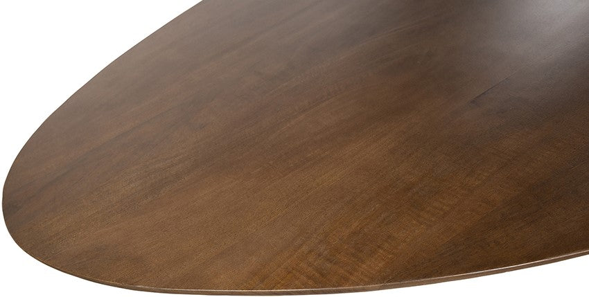 Salontafel 130, organisch, poot Black, Mango Brown Walnut