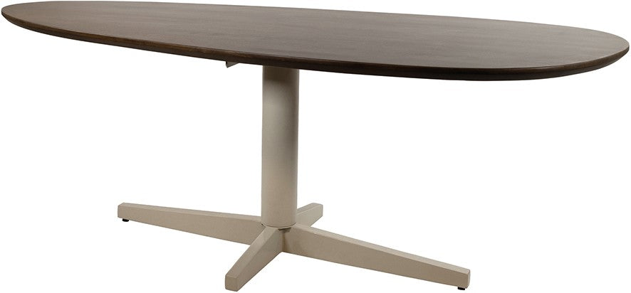 Eetkamertafel 220, organisch, poot Beige, Mango Brown Walnut